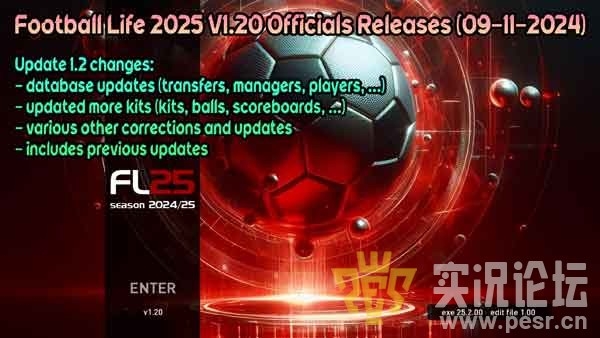 PES 2021 SP Football Life 2025 update v1.20b