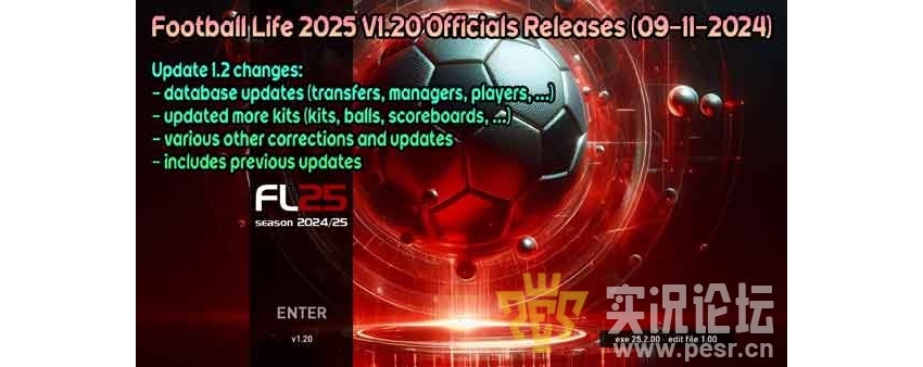 PES 2021 SP Football Life 2025 update v1.20b