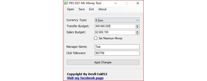 [工具] PES2021大师联赛金钱修改器